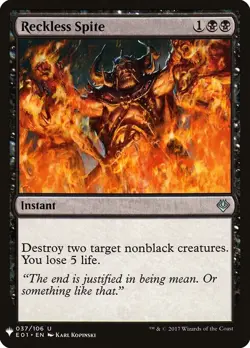 Reckless Spite 37 PLST E01 Instant Black Destroy Target MTG Kopinski 2017 - Image 1