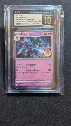 Pokemon Ceruledge #40 Cosmos Holo Pokemon Day Promo 2024 - CGC 10 PRISTINE - Image 1
