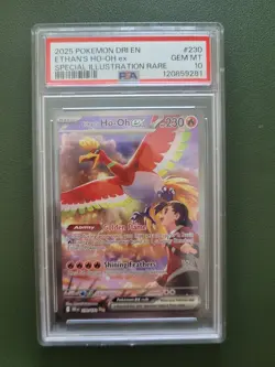 2025 POKEMON DRI EN-DESTINED RIVALS SIR #230 ETHAN'S HO-OH EX PSA 10 - Image 3