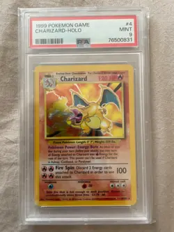 Pokemon TCG Charizard Holo 4/102, Base Set PSA 9 - Image 1