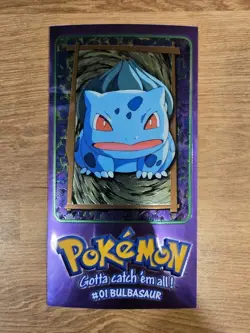 1999 Topps Pokemon TV Tin Topper Jumbo #3 of 5 #01 Bulbasaur Series 1 TCG Foil - Image 1