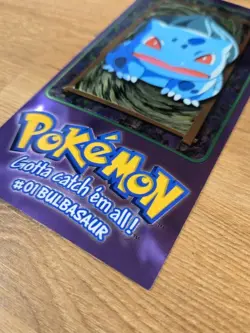 1999 Topps Pokemon TV Tin Topper Jumbo #3 of 5 #01 Bulbasaur Series 1 TCG Foil - Image 4