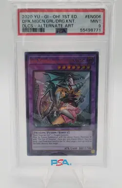 Yugioh PSA 9 MINT Dark Magician Girl the Dragon Knight Alt Art DLCS-EN006 1st Ed - Image 1