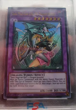 Yugioh PSA 9 MINT Dark Magician Girl the Dragon Knight Alt Art DLCS-EN006 1st Ed - Image 3