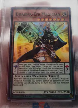 YuGiOh DHARMA-EYE MAGICIAN #BOSH-EN096 SUPER RARE��PSA 9 MT��1st EDITION-2016 - Image 3