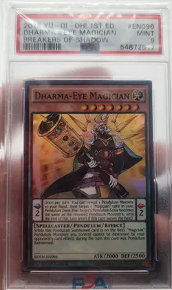 YuGiOh DHARMA-EYE MAGICIAN #BOSH-EN096 SUPER RARE��PSA 9 MT��1st EDITION-2016 - Image 4