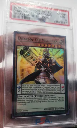 YuGiOh DHARMA-EYE MAGICIAN #BOSH-EN096 SUPER RARE��PSA 9 MT��1st EDITION-2016 - Image 5