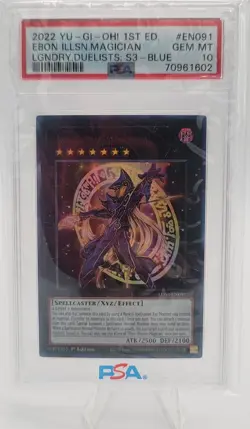 2022 Yugioh LDS3-EN091 Ebon Illusion Magician UR 1st PSA 10 Gem MinT Blue Name - Image 1