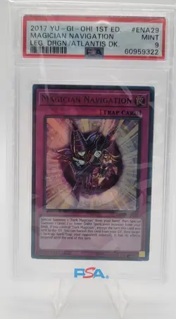Yugioh 2017 Magician Navigation LEDD-ENA29 1st Edition PSA 9 - Image 1