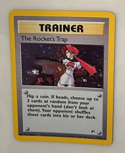 The Rocket’s Trap Holo 19/132 Pokemon Card Gym Heroes Vintage 2000 Near Mint - Image 1