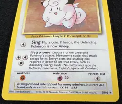 Clefairy 5/102 Base Set Holo Holo Rare WOTC Pokemon Card - LP/MP - Image 2