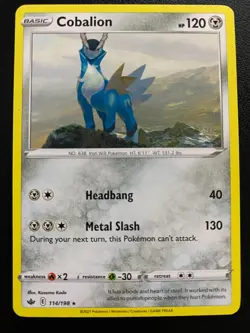 3x Pokemon TCG Chilling Reign Cobalion 114/198 Trading Card - Image 1