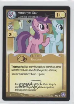 2014 My Little Pony Collectible Card Game Amethyst Star #77 1i3 - Image 1
