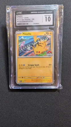 Pokemon Pikachu SVP 190 Black Star Promo Card CGC 10 World Championships 2024 - Image 1
