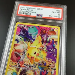 PSA 10 Pikachu 160/159 Crown Zenith Full Art Holo Graded Pokemon Card - Image 2