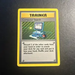 Computer Search 71/102 Base Set Pokemon Card Regular Rare Moderately Played MP - Image 1