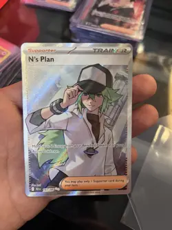 N's Plan 163/086 Full Art Black Bolt EN Pokemon Card Near Mint Trainer Silver - Image 1