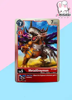 Digimon Trading Card Game MetalGreymon Alternate Art Foil ST1-09 R PROMO Card - Image 1