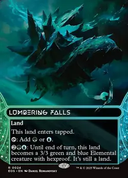 1x Lumbering Falls (#24) - Extended Art NM Eng MTG - Edge of Eternities - Image 1