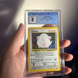 CGC 8 Chansey 1999 Base Set 3/102 Holo Pokemon Card psa - Image 1