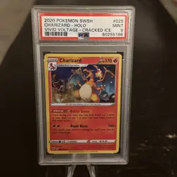 2020 POKEMON SWORD & SHIELD VIVID VOLTAGE CRACKED ICE #025 CHARIZARD-HOLO PSA 9 - Image 1