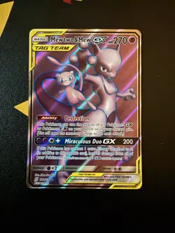 Mewtwo & Mew GX - 222/236 - Pokemon Unified Minds Sun & Moon Full Art Card NM - Image 1