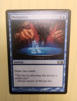 Crimped Divination Magic the gathering card m10 crimp damaged howard lyon art - Image 1