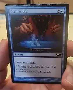 Crimped Divination Magic the gathering card m10 crimp damaged howard lyon art - Image 4
