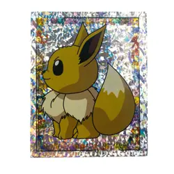 Pokemon Rare Merlin Eevee Prism Holo Pokemon Sticker Card S21 1999 Merlin - Image 1