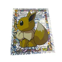 Pokemon Rare Merlin Eevee Prism Holo Pokemon Sticker Card S21 1999 Merlin - Image 5