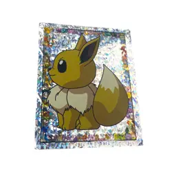 Pokemon Rare Merlin Eevee Prism Holo Pokemon Sticker Card S21 1999 Merlin - Image 2