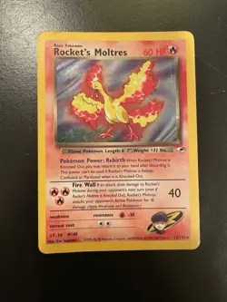 Moltres Holo WOTC Pokemon Card 12/62 Fossil Set Rare Original 1999 Vintage - Image 1