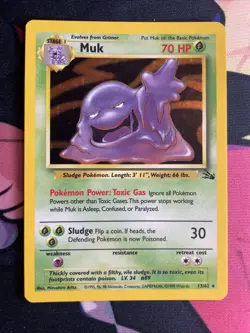 Vintage Pokemon 1999 Classic - Fossil Muk #13 Holo Rare Pokemon Card LP - Image 1