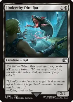 Foil - Undercity Dire Rat - 123 / NM / English MTG - Image 1
