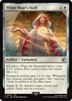 Foil - White Mage's Staff - 42 / NM / English MTG - Image 1