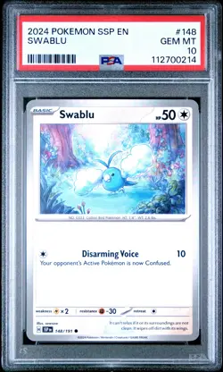PSA 10 - 2024 POKEMON SSP EN-SURGING SPARKS 148 SWABLU | SOWSOW | POP 1 - Image 1