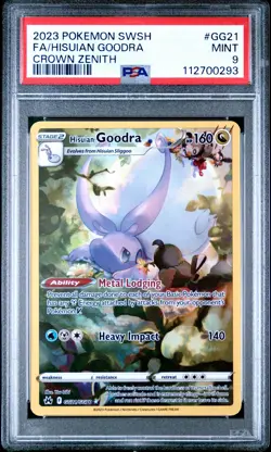 PSA 9 - 2023 POKEMON SWORD AND SHIELD CROWN ZENITH GG21 FA/HISUIAN GOODRA - Image 1