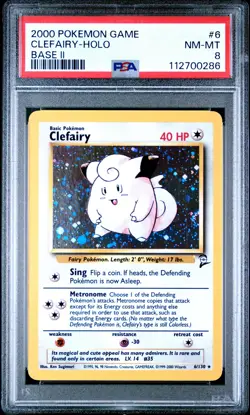 PSA 8 - 2000 POKEMON GAME BASE II 6 CLEFAIRY-HOLO | POP 938 - Image 1