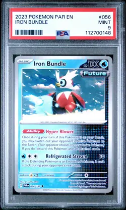 PSA 9 - 2023 POKEMON PAR EN-PARADOX RIFT 056 IRON BUNDLE | DELIBIRD - Image 1