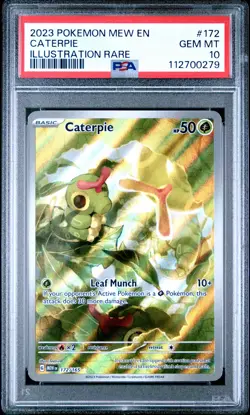 PSA 10 - 2023 POKEMON MEW EN-151 172 CATERPIE | ILLUSTRATION RARE - Image 1