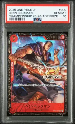 PSA10 One Piece Card Benn Beckman SR OP09-009 Promotional Card Championship 2025 - Image 1