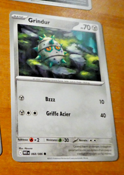 POKEMON FLAMME BLANCHE CARD CARTE GRINDUR 068/086 WHT EV10.5 FR MINT 2025 - Image 1