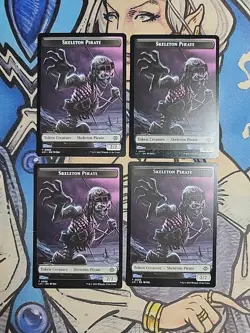 4x Skeleton Pirate / Map Dual-Sided Tokens - NM/M LCI LCC MTG Magic - Image 1