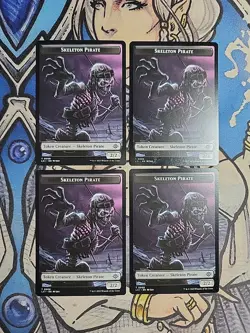 4x Skeleton Pirate / Copy Dual-Sided Tokens - NM/M LCI LCC MTG Magic - Image 1
