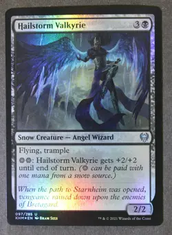 Mtg Hailstorm Valkyrie 097 Foil Black Kaldheim; M/NM - Image 1