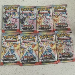 Pokemon TCG Scarlet & Violet Prismatic Evolutions Booster Packs x 8 Sealed New - Image 1