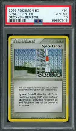 2005 Pokemon EX Deoxys Space Center #91 Reverse Holo Foil PSA 10 GEM MINT - Image 1