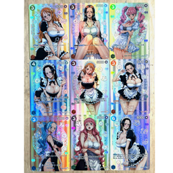 9×One Piece Doujin Card Cute Background series goddess Waifu ACG Custom Textured - Image 1