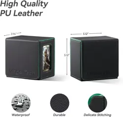 Card Deck Box for MTG Commander - Fits 100 Double-Sleeved Cards & Dice Tray - Image 4