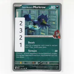 Pokemon TCG Team Rocket's Murkrow 127/182 SV: Destined Rivals Regular Card EN-NM - Image 3
